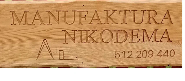 Manufaktura Nikodema — szyld pracowni